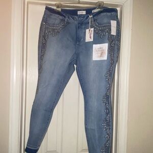 Jessica Simpson Light Blue Embellished Jeggings